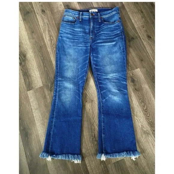MADEWELL Cali Demi Boot Cut Crop Fringe Hem Jeans - Picture 5 of 9